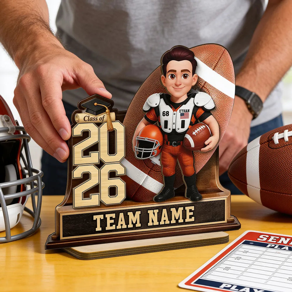 Custom Football Graduation Plaque for Class of 2026 - Personalized Team Gift Plaque MagicInPrints