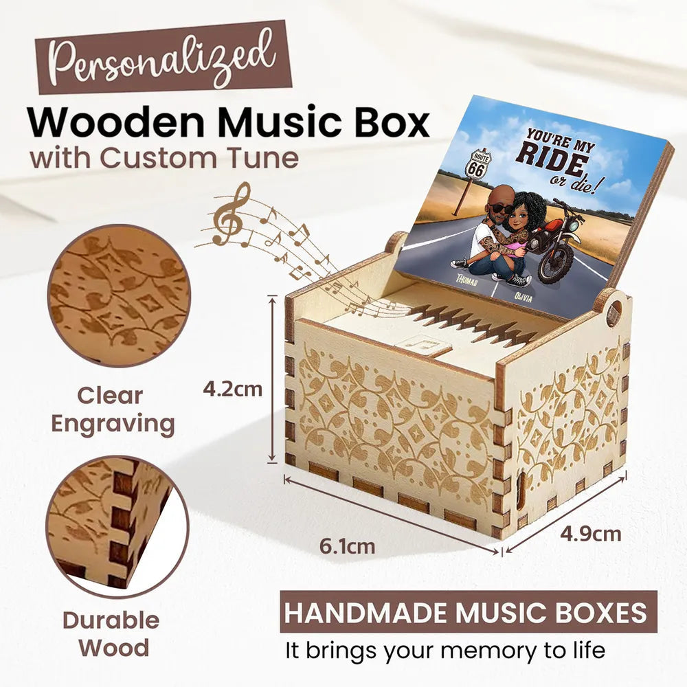 Personalized Music Box for Couples with Custom Cartoon - Anniversary Gift Plaque MagicInPrints