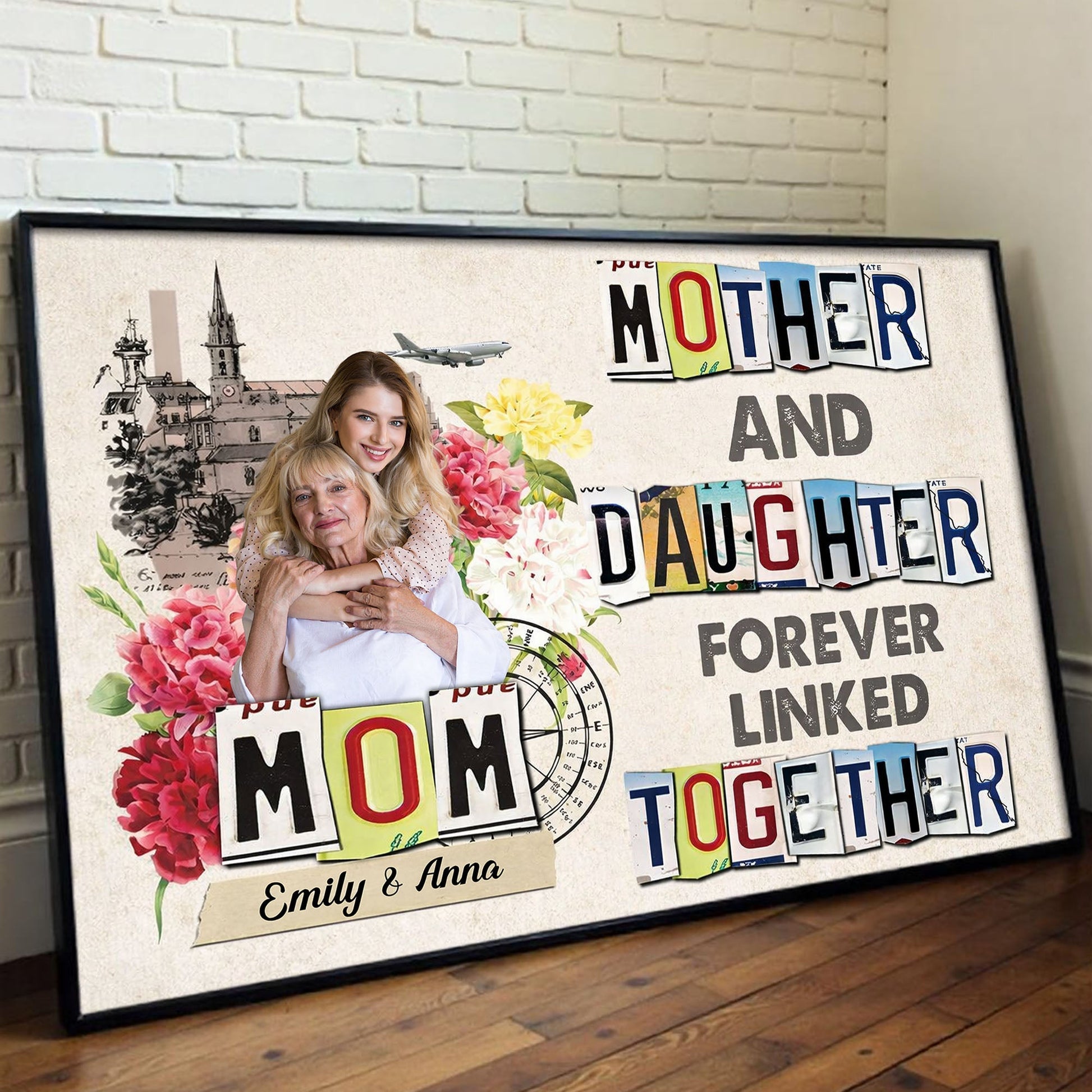 Custom Mother and Daughter Canvas Print - Sentimental Keepsake Gift Poster or Canvas MagicInPrints