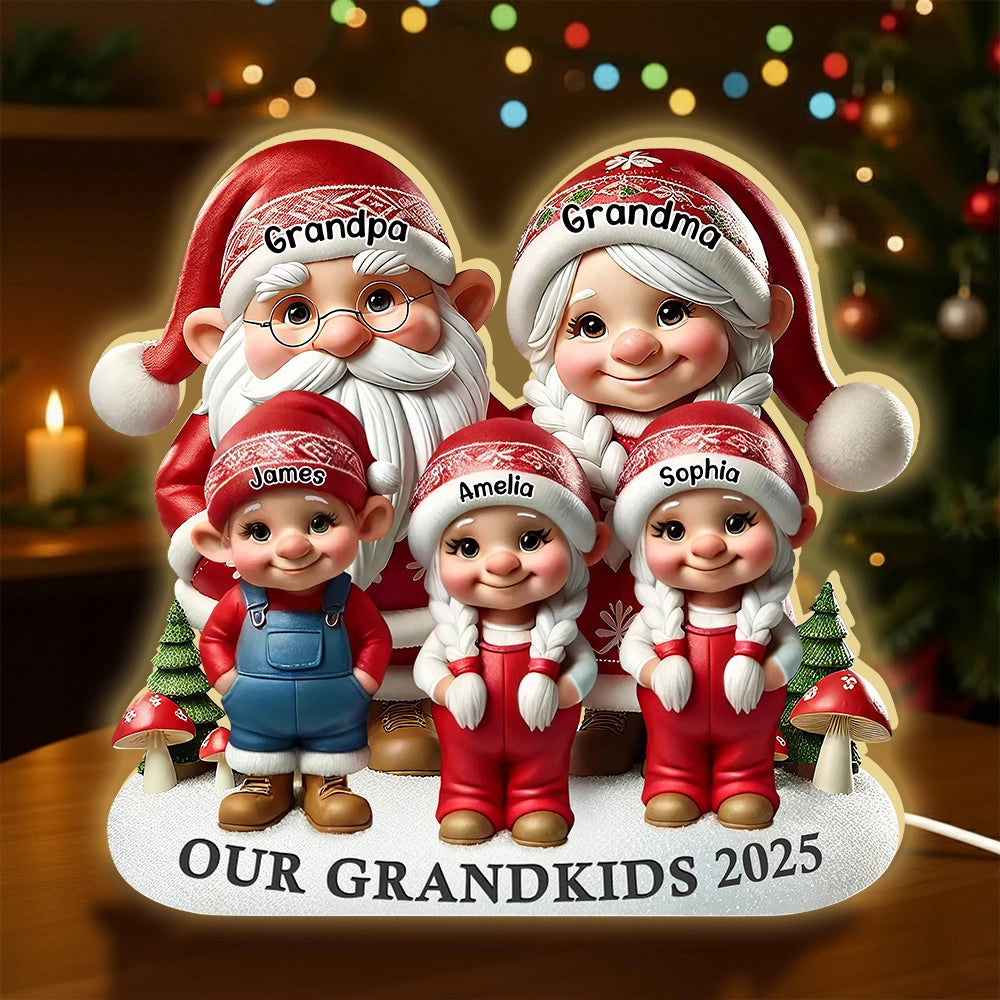 Personalized Family Christmas Figurine for Grandparents - Holiday Decoration 2025 Plaque MagicInPrints