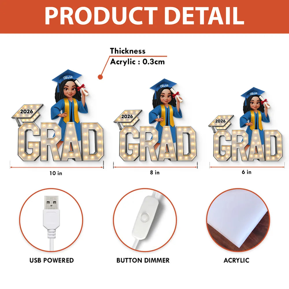 Custom Graduation LED Sign for 2026 Grads - Personalized Gift Plaque MagicInPrints