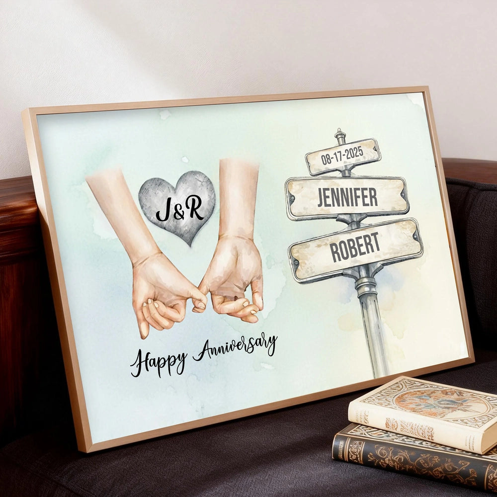 Personalized Anniversary Print for Couples - Custom Names and Date Poster or Canvas MagicInPrints