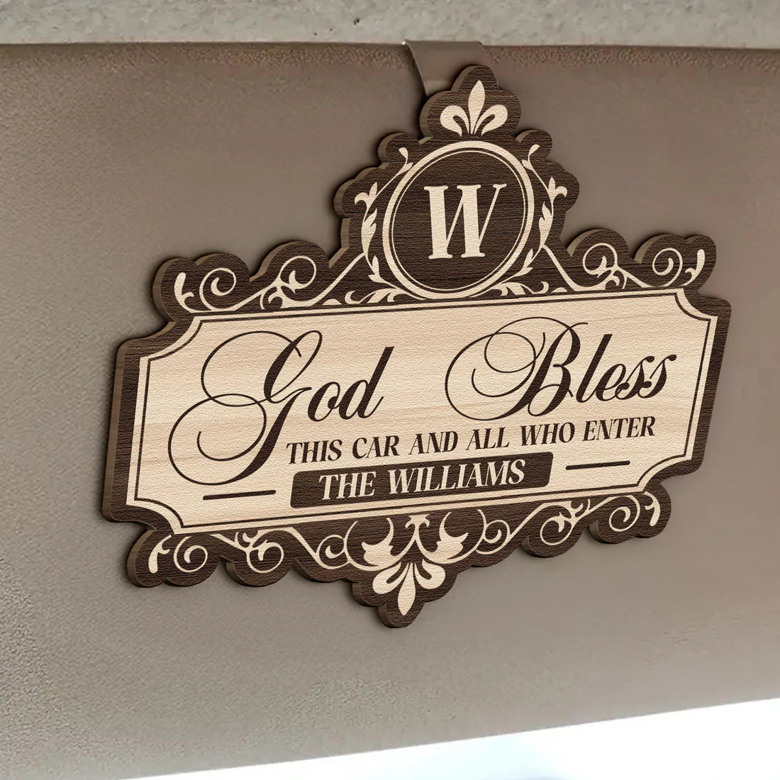 Personalized Car Blessing Plaque for Families - Religious Gift Car Hanger MagicInPrints