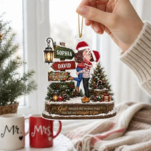 Load image into Gallery viewer, Personalized Acrylic Christmas Ornament Kissing Couple Gift for Couple

