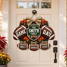 Load image into Gallery viewer, Personalized Football Door Sign Custom Gift for Family
