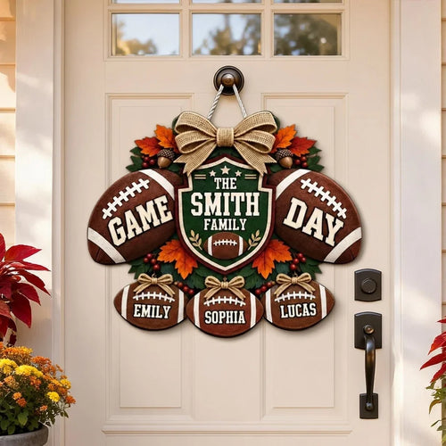 Personalized Football Door Sign Custom Gift for Family