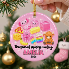 Load image into Gallery viewer, Personalized Pink Ceramic Ornament Custom Name Gift for Kids

