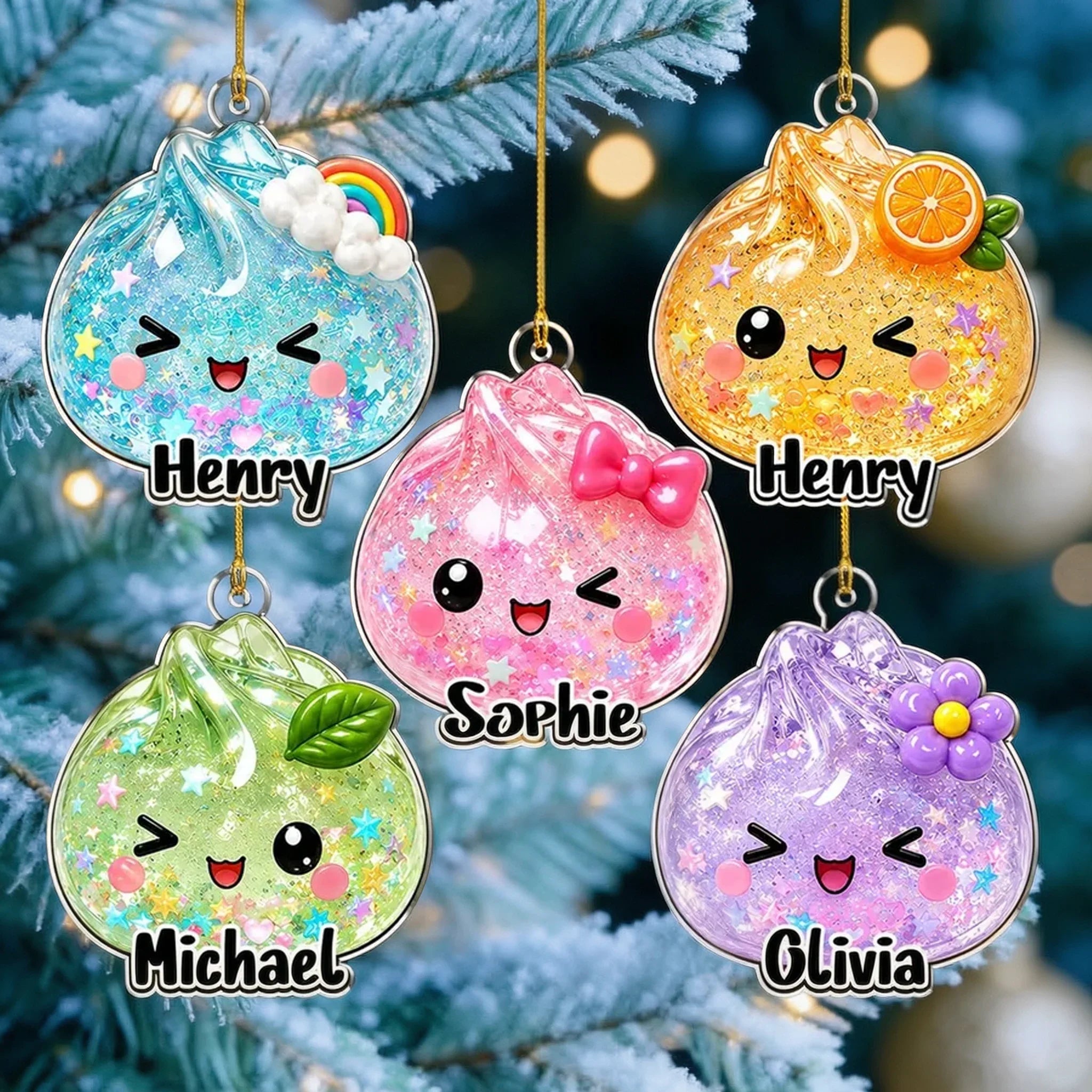 Personalized Dumpling Acrylic Ornament Unique Family Gift