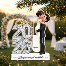 Load image into Gallery viewer, Personalized Acrylic Christmas Ornament Newlyweds Gift
