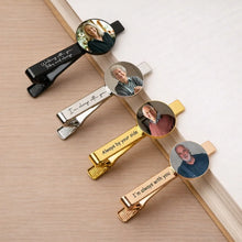 Load image into Gallery viewer, Personalized Stainless Steel Tie Clip with Memorial Portrait Gift for Groom, Wedding Remembrance
