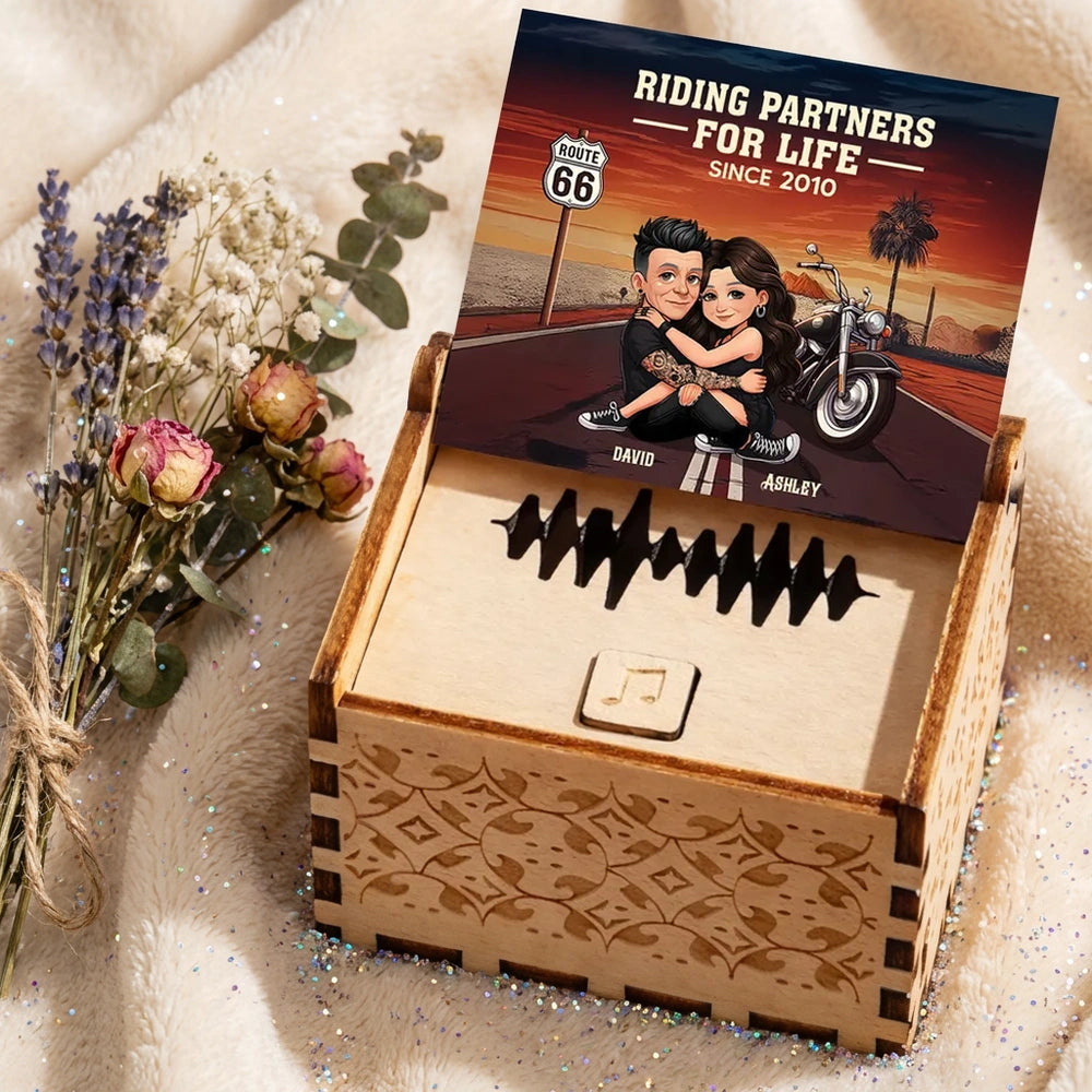 Personalized Music Box for Couples with Custom Cartoon - Anniversary Gift Plaque MagicInPrints