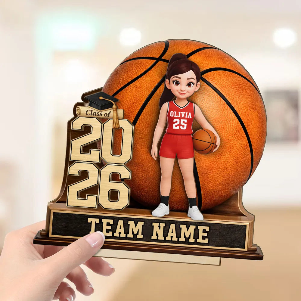 Custom Basketball Graduation Plaque for Girls - Class of 2026 Plaque MagicInPrints