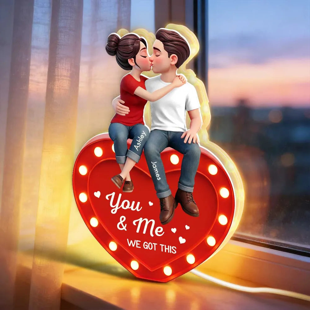 Personalized Romantic Couple LED Light for Couples - Anniversary Gift Plaque MagicInPrints