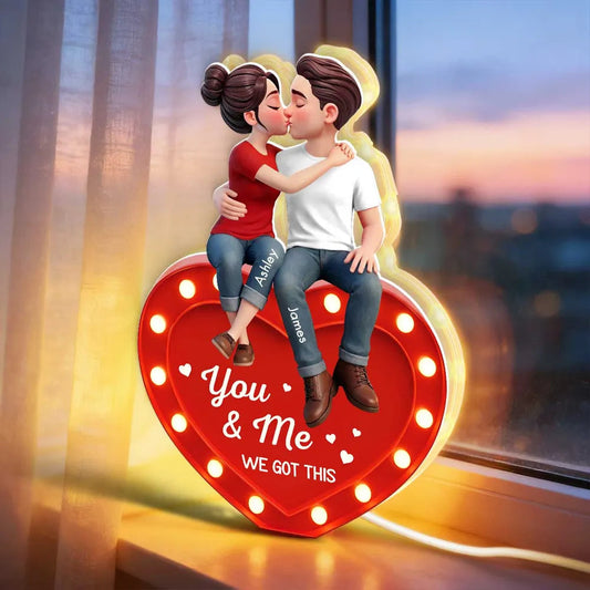 Personalized Romantic Couple LED Light for Couples - Anniversary Gift Plaque MagicInPrints