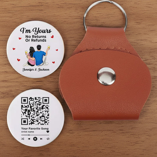 Custom Engraved Keychain for Couples with QR Code - Romantic Gift Keychain MagicInPrints