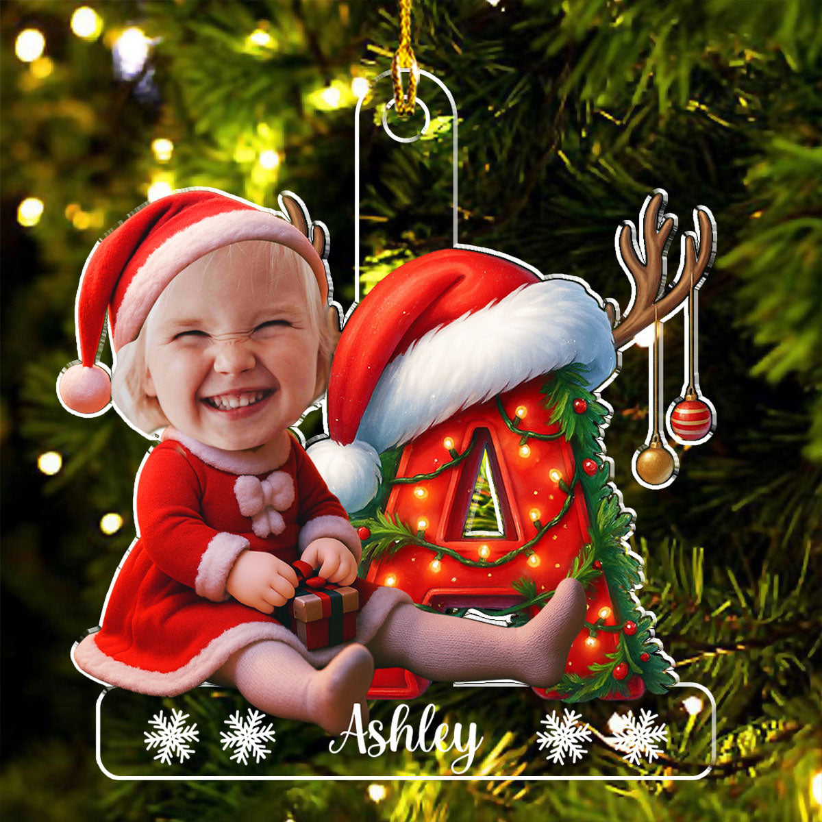 Personalized Baby Christmas Ornament for Kids - Festive Holiday Decor Ornament MagicInPrints