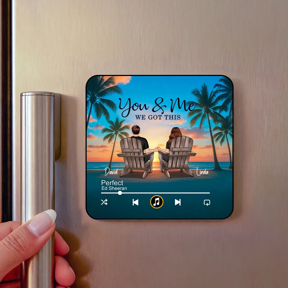 Custom Music Plaque for Couples - Romantic Gift for Anniversaries Fridge Magnet MagicInPrints