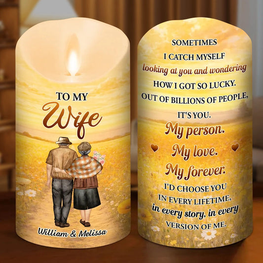 Personalized LED Candle for Wife - Sentimental Gift for Anniversary or Special Occasions Lamp MagicInPrints