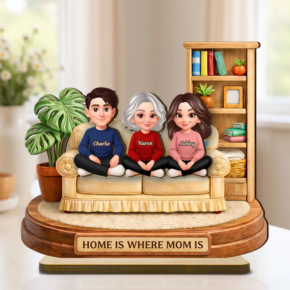 Custom Family Figurine for Mom - Personalized Gift for Home Decor Plaque MagicInPrints