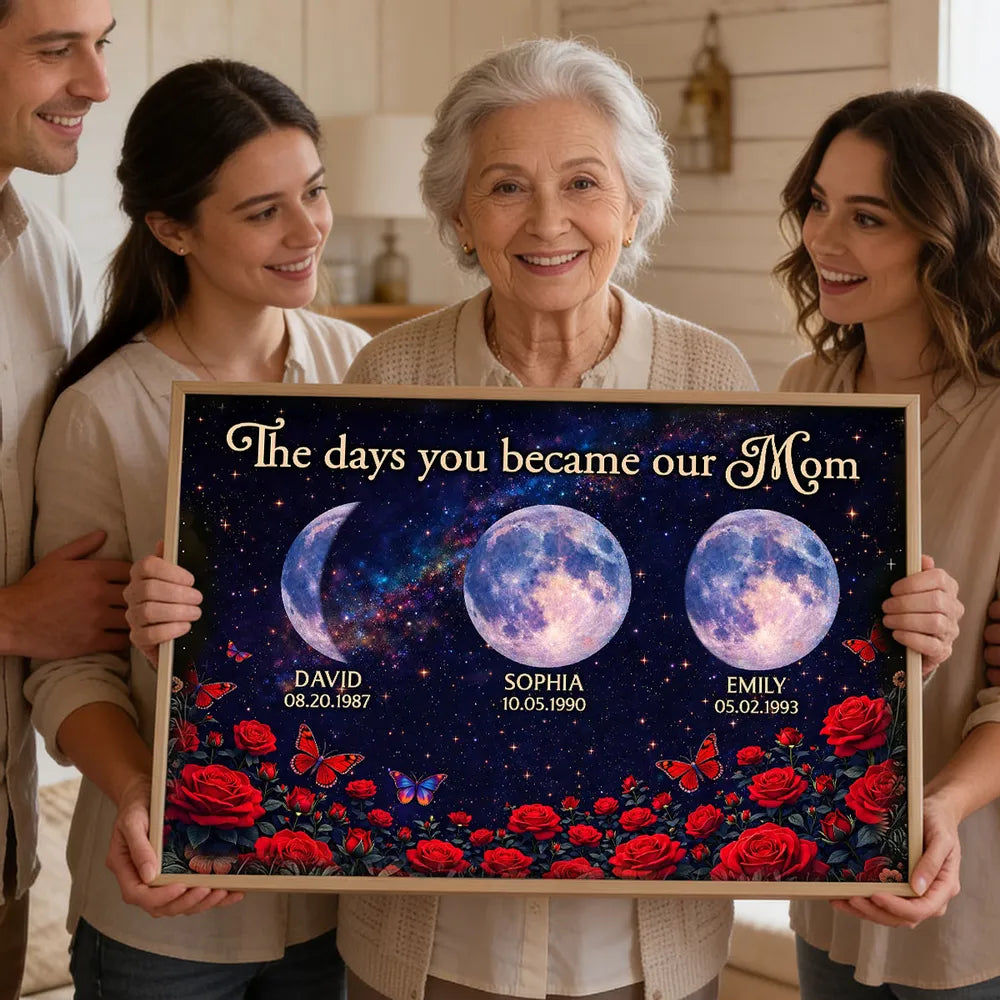 Personalized Moon Phase Canvas for Mom - Sentimental Family Gift Poster or Canvas MagicInPrints