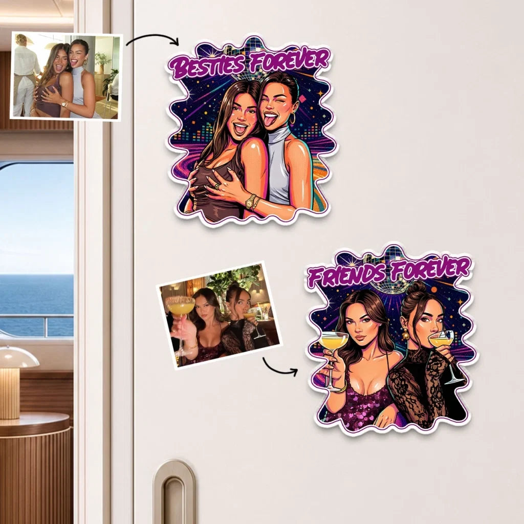 Personalized Acrylic Magnet Best Friend Custom Cartoon Gift