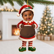 Load image into Gallery viewer, Personalized Silicone Belly Acrylic Ornament Baby Elf Gift for Family

