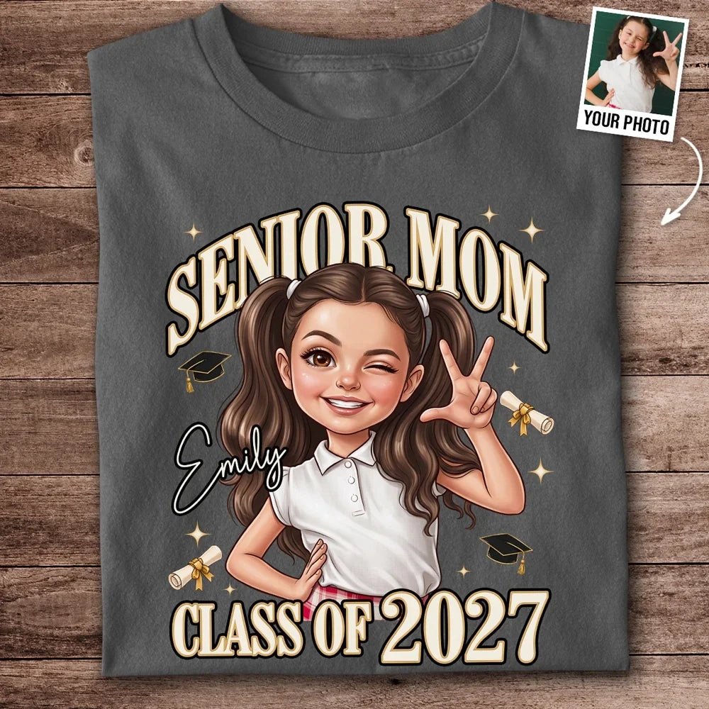 Personalized Classic Tee with Graduation Icons Gift for Mom