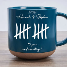 Load image into Gallery viewer, Personalized Ceramic Pottery Mug Tally Design Gift for Couples
