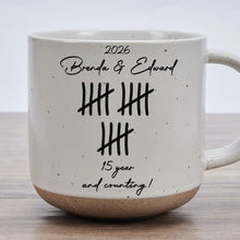 Load image into Gallery viewer, Personalized Ceramic Pottery Mug Tally Design Gift for Couples
