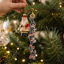 Load image into Gallery viewer, Personalized American Flag Acrylic Ornament Unique Holiday Gift for Family
