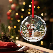 Load image into Gallery viewer, Personalized Crystal Ornament Kissing Snowmen Couples Gift
