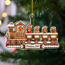 Load image into Gallery viewer, Personalized Gingerbread Train Acrylic Ornament Gift for Family
