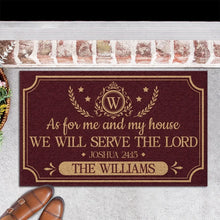 Load image into Gallery viewer, Personalized Burgundy Gold Doormat Custom Family Gift
