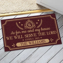 Load image into Gallery viewer, Personalized Burgundy Gold Doormat Custom Family Gift
