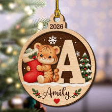 Load image into Gallery viewer, Personalized Wooden Christmas Ornament Cute Winter Animals Gift for Family
