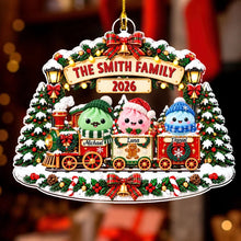 Load image into Gallery viewer, Personalized Acrylic Christmas Ornament Family Train Gift
