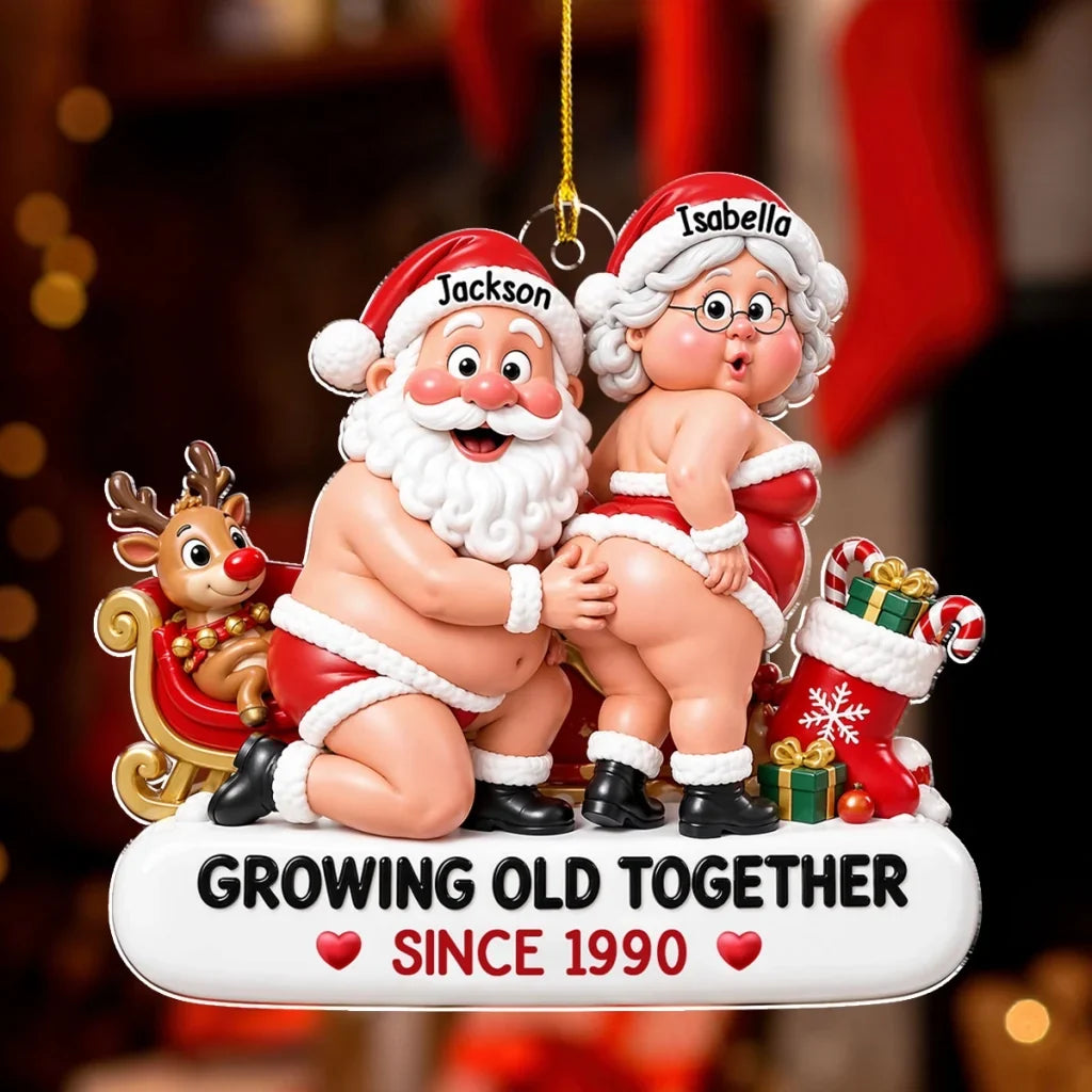 Personalized Acrylic Ornament Santa Couple Gift for Christmas