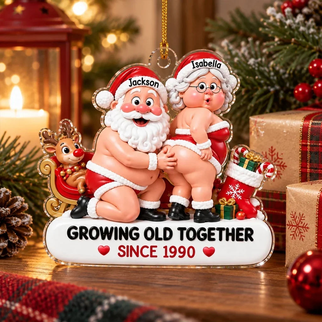 Personalized Acrylic Ornament Santa Couple Gift for Christmas