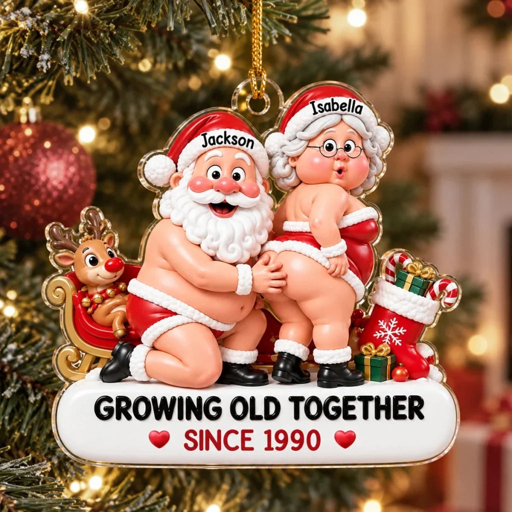 Personalized Acrylic Ornament Santa Couple Gift for Christmas