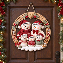 Load image into Gallery viewer, Personalized Snowman Family Wooden Sign Unique Christmas Gift for Grandparents
