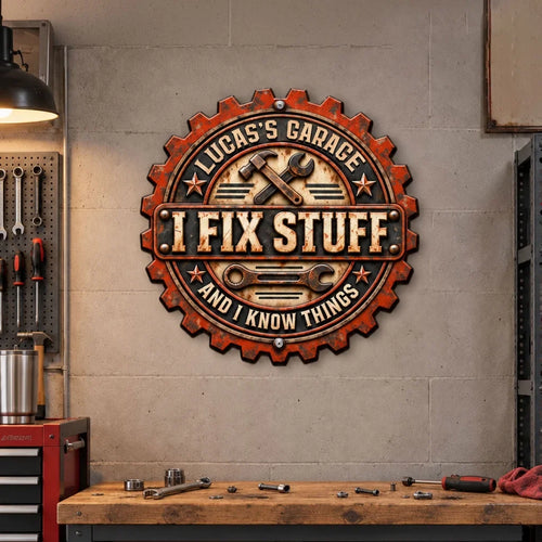 Personalized Vintage Wooden Sign Gift for Dad Handyman