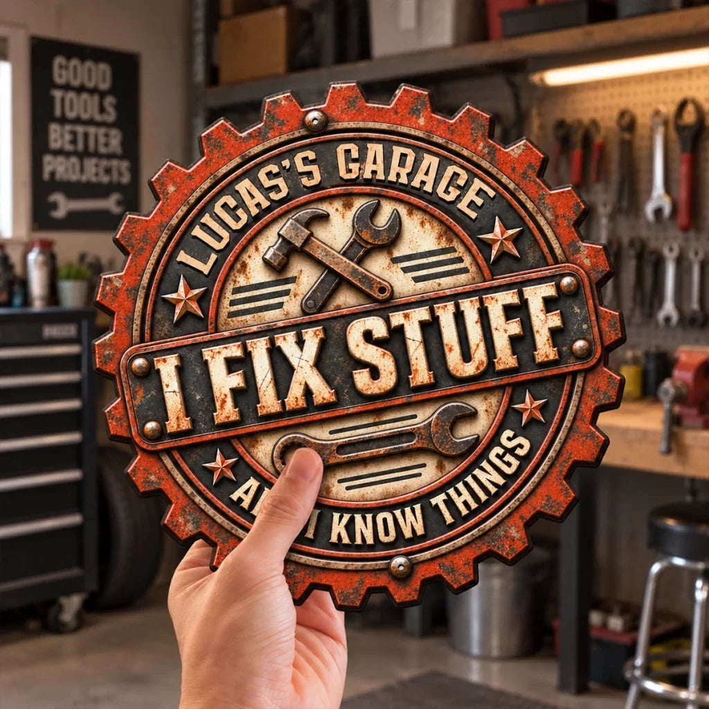 Personalized Vintage Wooden Sign Gift for Dad Handyman