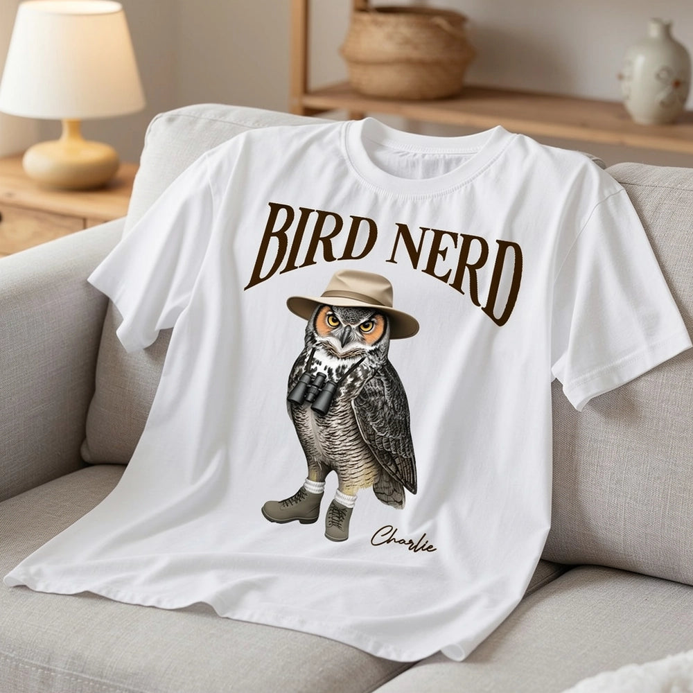 Funny Bird Nerd Owl T-Shirt for Birdwatchers - Casual Outdoor Wear Cloth MagicInPrints
