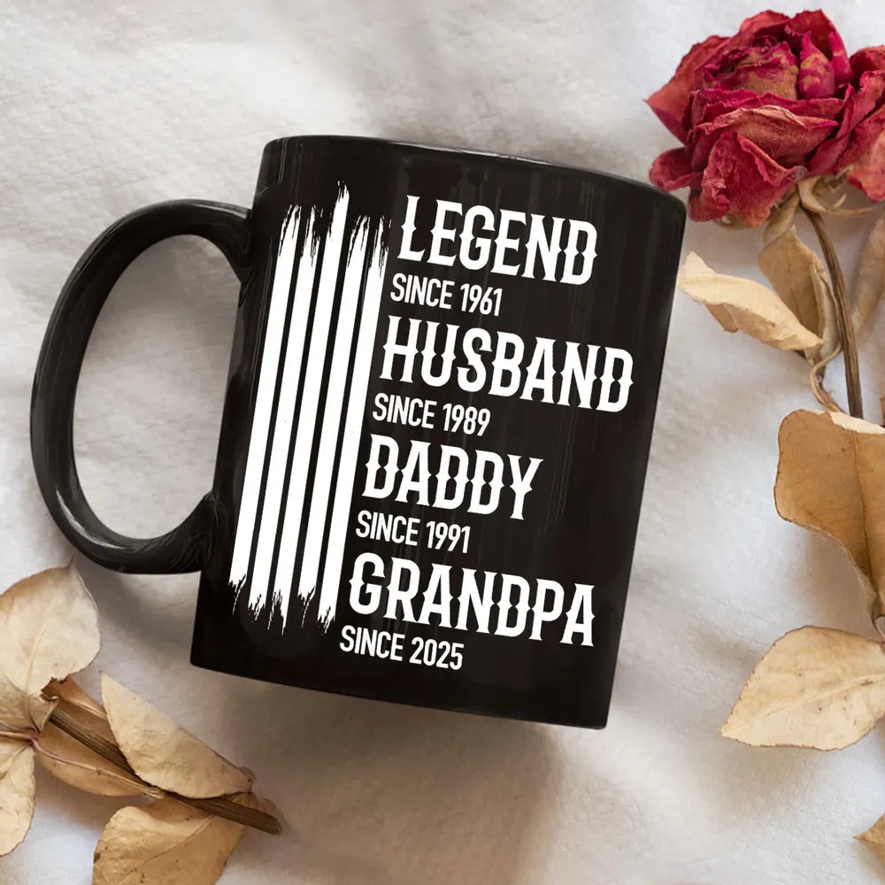 Personalized Black Coffee Mug for Dad - Legend Husband Daddy Grandpa Gift Cup MagicInPrints