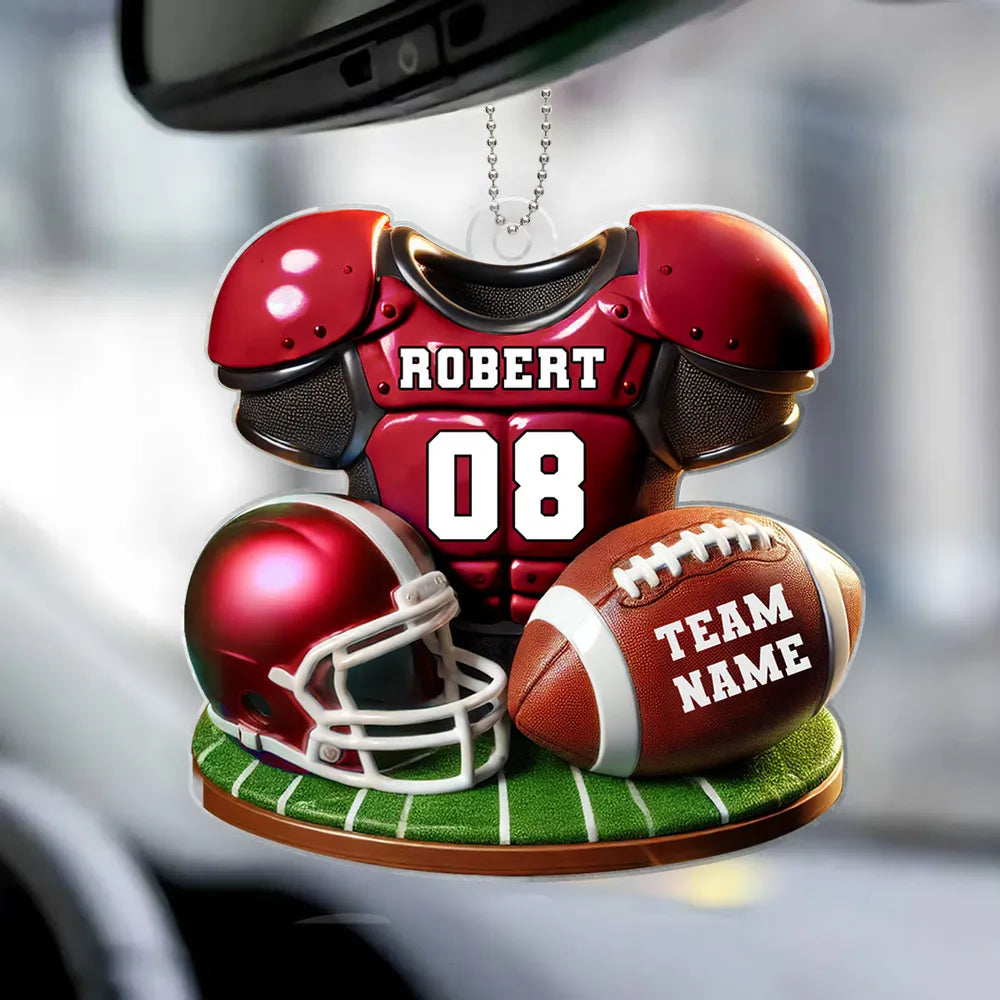 Personalized Football Ornament for Fans - Custom Jersey and Team Name Ornament MagicInPrints