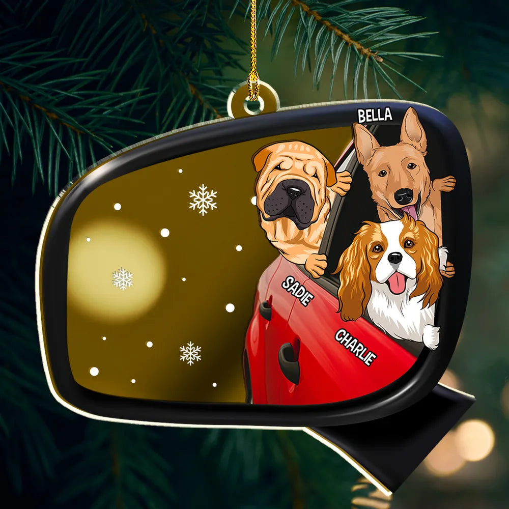 Personalized Dog Car Mirror Ornament for Pet Lovers - Christmas Gift Ornament MagicInPrints