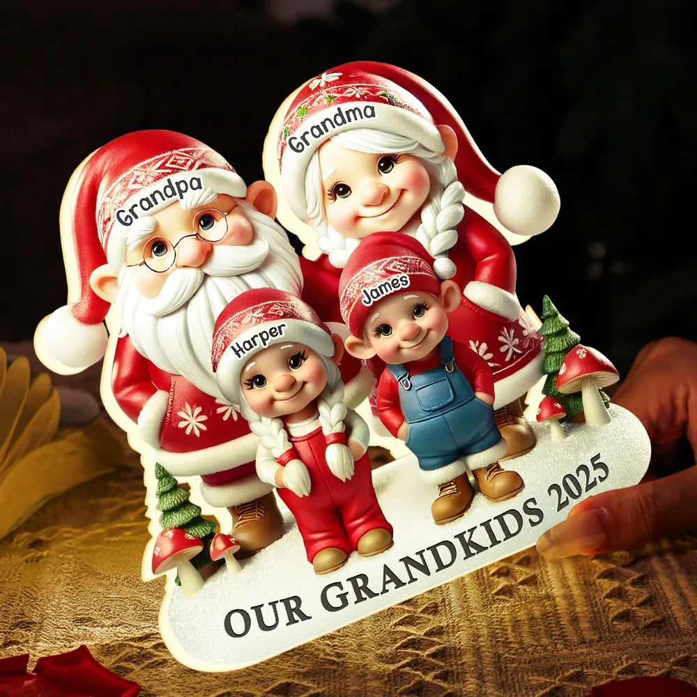 Personalized Family Christmas Figurine for Grandparents - Holiday Decoration 2025 Plaque MagicInPrints