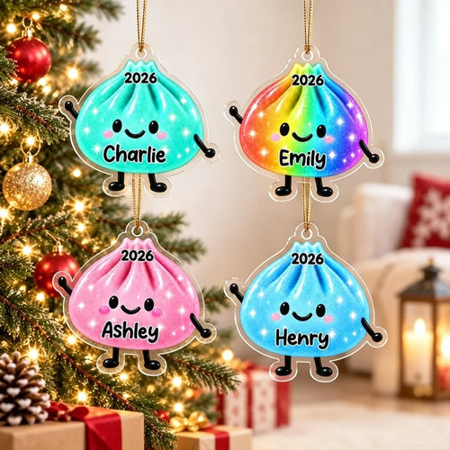 Personalized Dumpling Acrylic Ornament Custom Name Kids Gift
