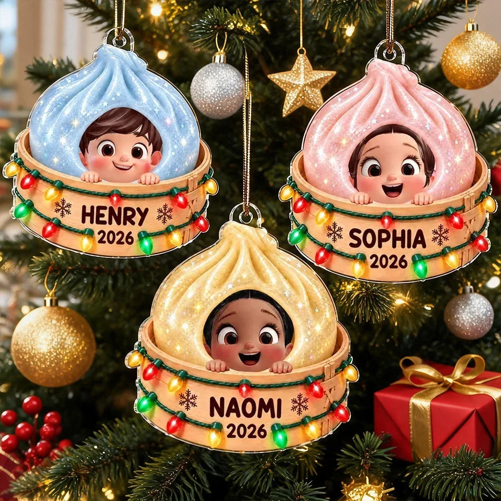 Personalized Christmas Acrylic Ornament Smiling Child Gift for Kids