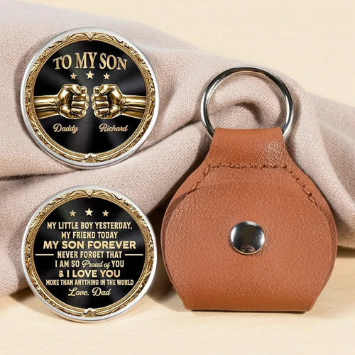 Personalized Pocket Hug Keychain Keepsake for Son Gift
